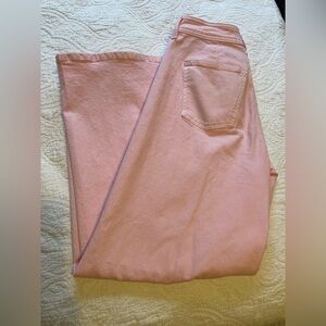 Women’s light pink wide leg jeans